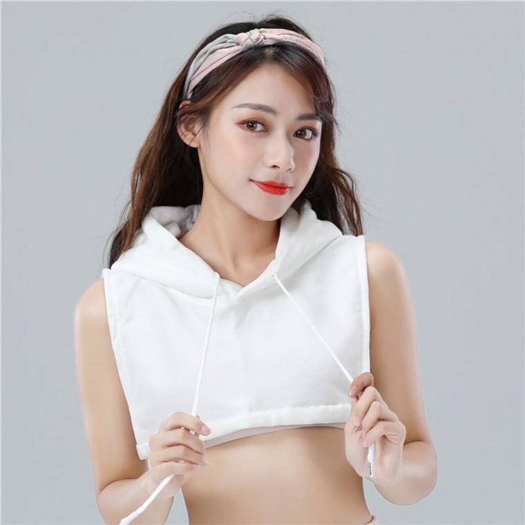 여성 페이크 카라 후드티 넥케이프 캐주얼 페이크 넥카라