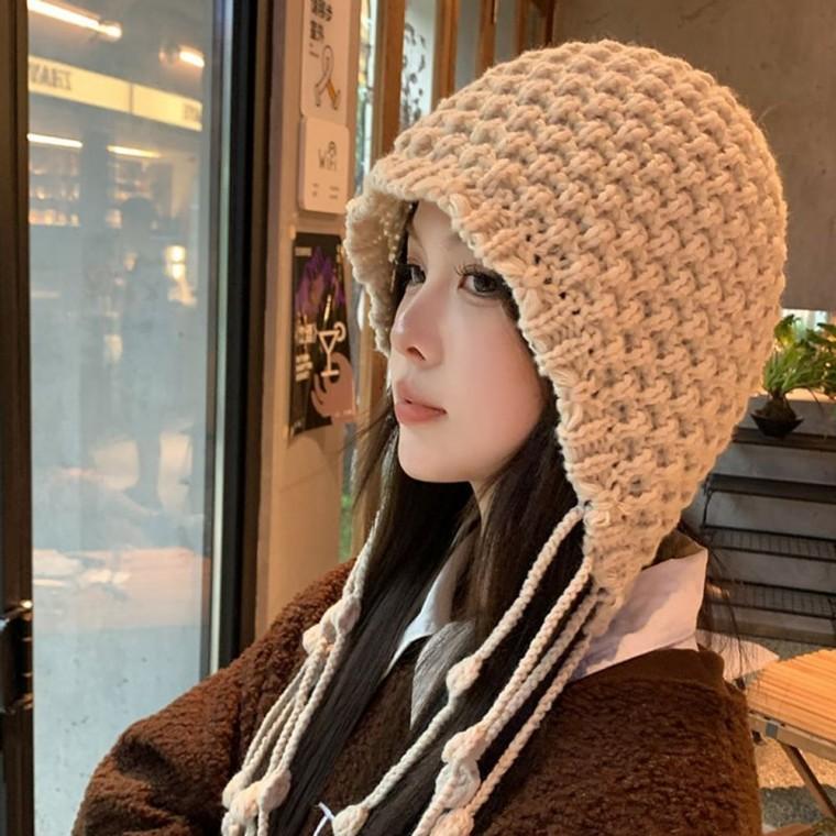 귀여운 겨울 뜨개모자 20대 여성 손뜨개 모자 니트