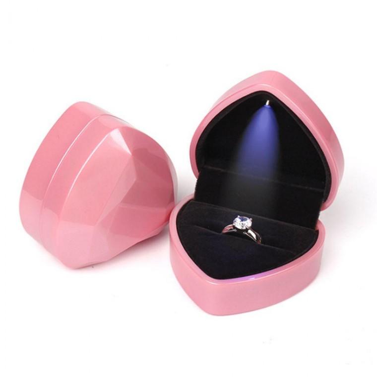[PP-907] 보석함 하트 반지케이스 LED조명 주얼리포장