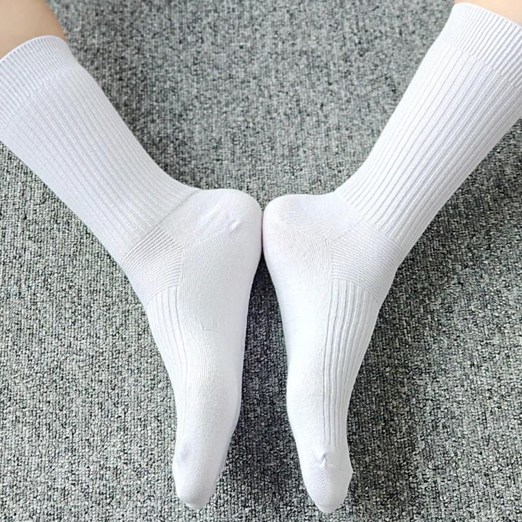 국내생산 남녀 링크스 장목 골지 흰 양말 10켤레