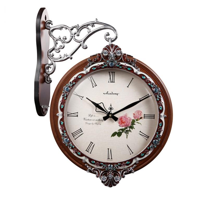 무소음 양면시계 대형 크라운 로즈 월넛 7-54 RAS