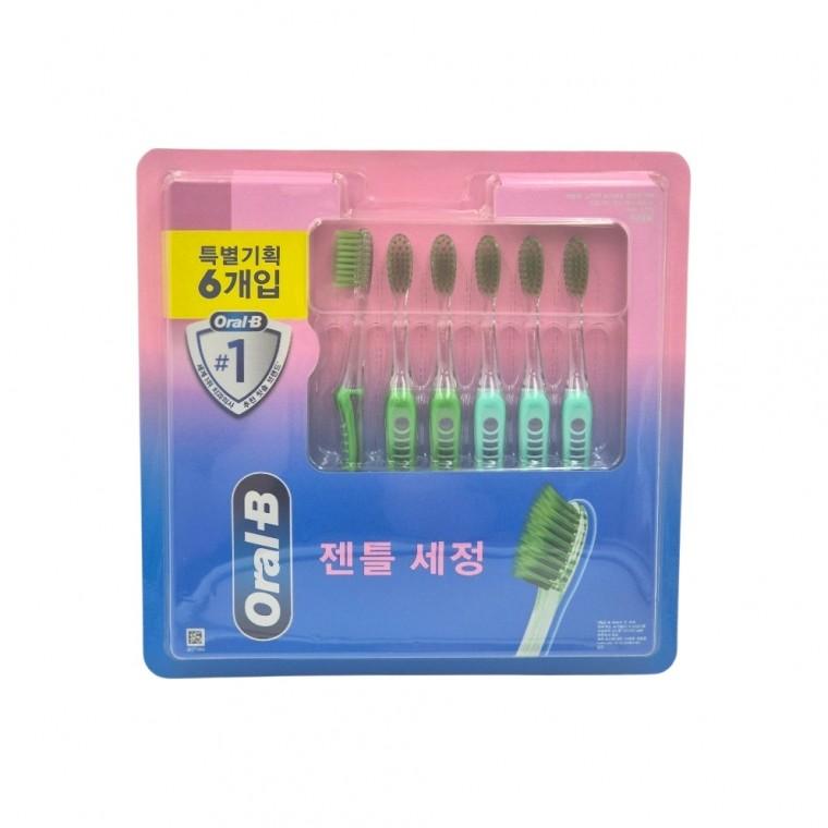 오랄비 고탄력 초미세모 편안한케어 칫솔 소형 헤드 24mm 6입