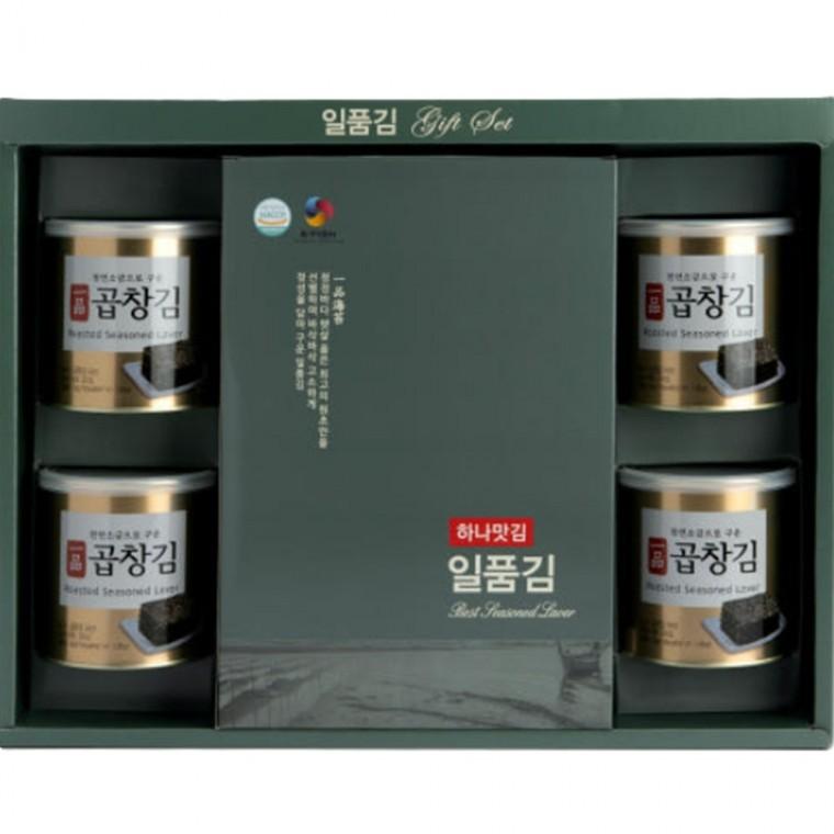 일품 곱창김 30g 4캔 무조미 곱창김 전장 6매입 5봉 설선물세트 김선물세트