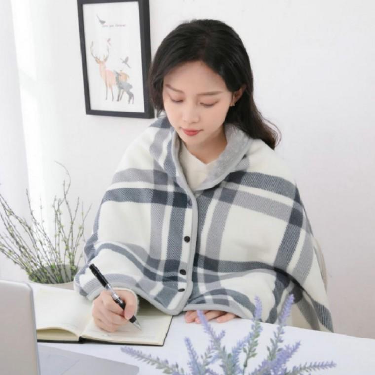 똑딱이 무릎 담요 소형 블랭킷 무릎담요 극세사 체크무늬