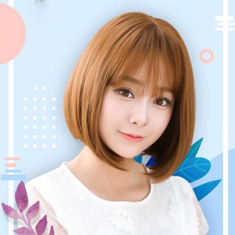 PG-908 통가발 단발 가발 여자 앞머리 보브컷 여자단발 스타일 단발머리 똑단발