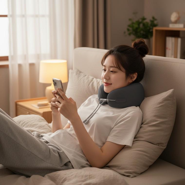 여행용목베개 살림단짝 메모리폼 목쿠션 파우치 포함