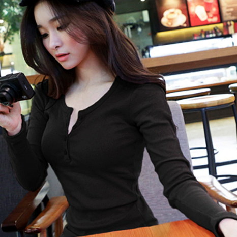 멜리브 슬림핏 버튼 티셔츠
