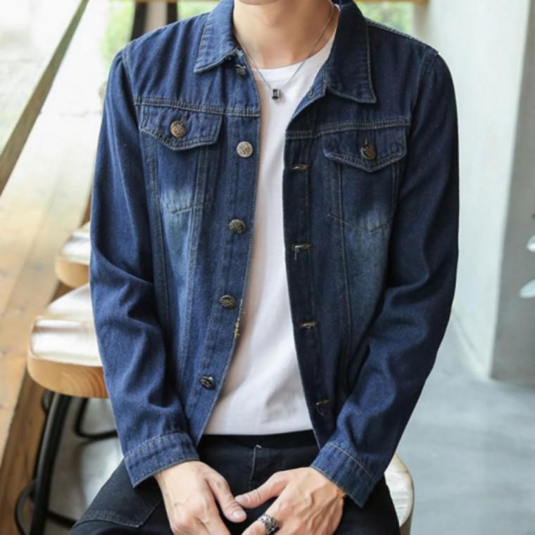 남성 2컬러 베이직 클래식 포켓 데님 청자켓 남방 재킷