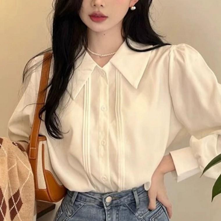 여성 오피스룩 카라 긴팔 데일리 블라우스