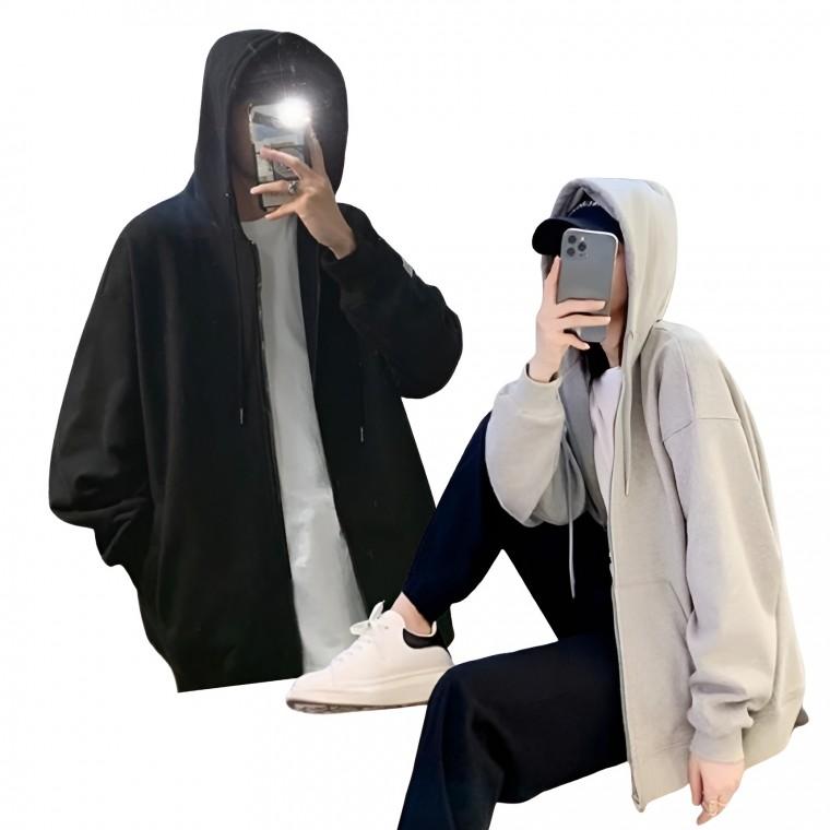 나프커 얇은 오버핏 봄 가을 무지 후드집업 빅사이즈 루즈핏 남녀공용 남자 여자 가을자켓 간절기아우터