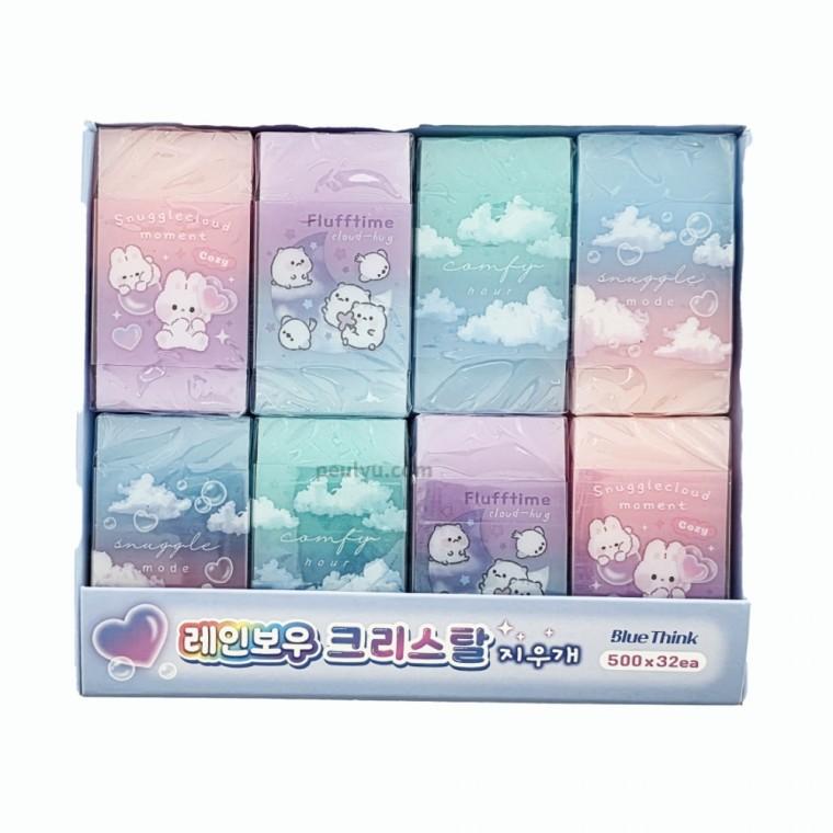 레인보우 크리스탈 지우개 한박스 32개입 그라데이션 지우개 수정 문구용품 학용품