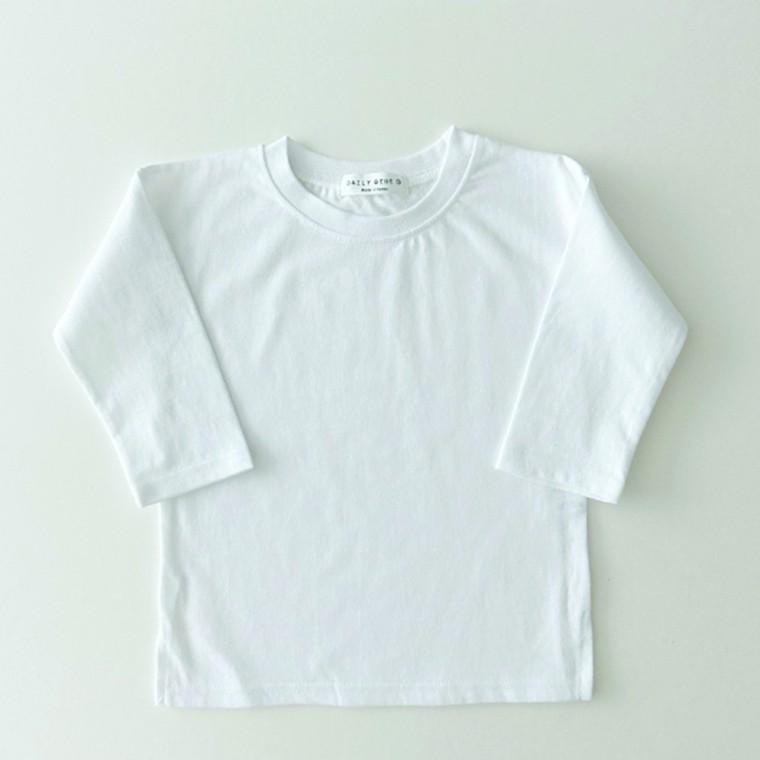 포키즈 XS-M 남아 여아 가을 뉴 레이어드티셔츠 어린이 긴팔티셔츠 아동복 데일리 흰색기본티 무지티