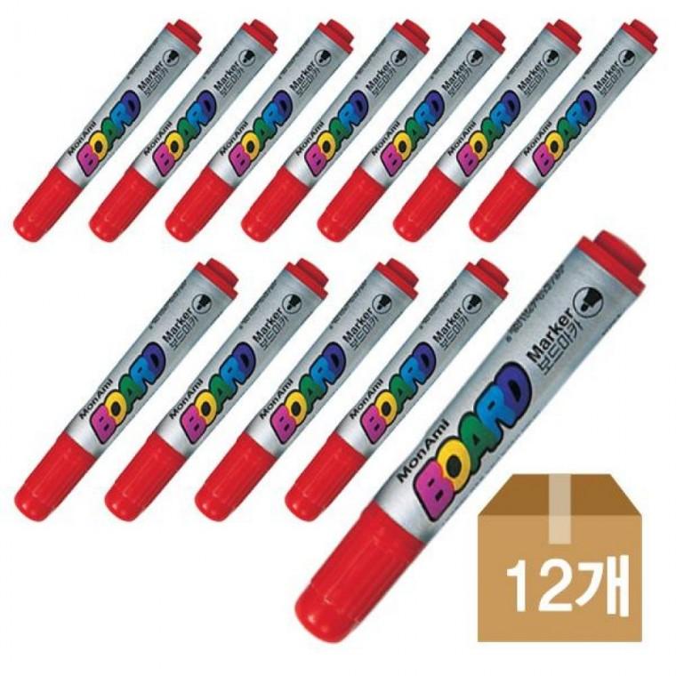 모나미)보드마카(2.0mm/적)-다스(12개입)