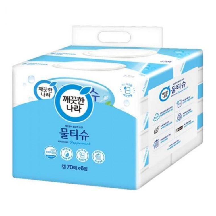 깨끗한나라)물티슈(캡형/70매/6입)