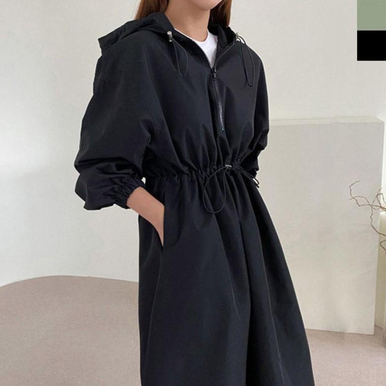 여성 봄가을 후드 아노락 롱원피스 1P 데일리 스커트 롱원피스 간절기원피스 가을원피스 아노락원피스