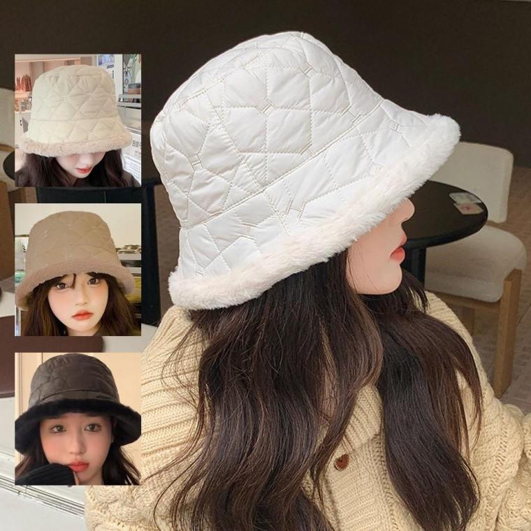 패딩버킷햇 양털모자 겨울 방한벙거지모자 양털모자 벙거지 여자모자