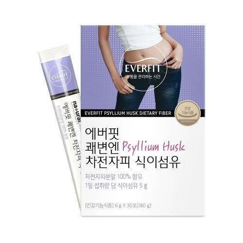내츄럴플러스 에버핏 쾌변엔 차전자피 식이섬유 6g x 30포