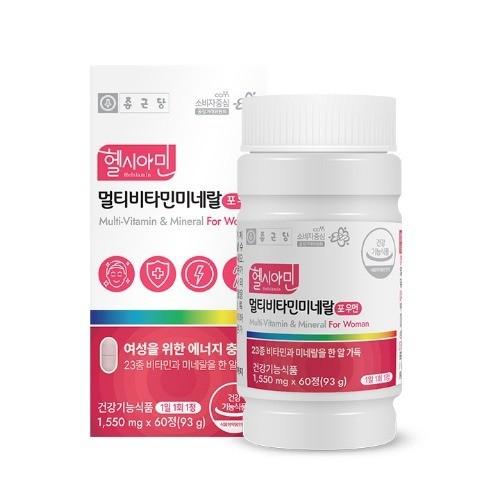종근당 헬시아민 멀티비타민미네랄 포우먼 1550mg x 60정