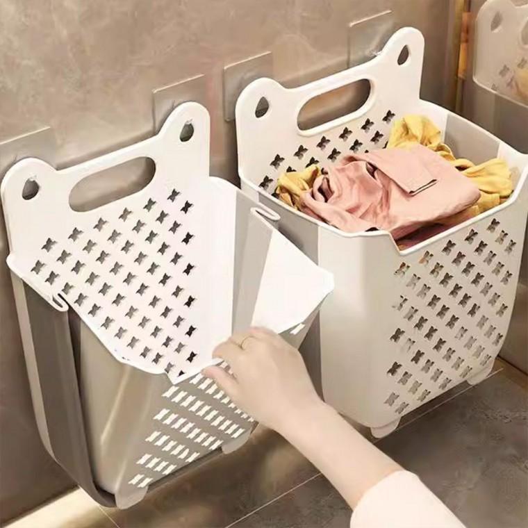 접이식 세탁물 실리콘 바구니 대용량 폴딩 보관함 빨래통 빨래함 바스켓 수거함 화장실통