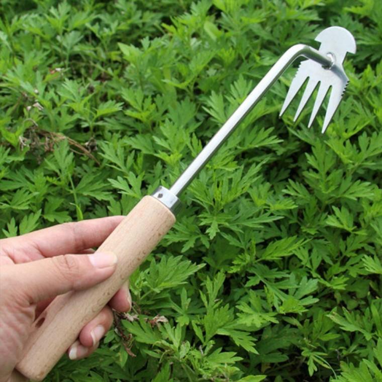 텃밭 풀뽑기 잔뿌리 잡초 제거 제초기 4발 갈퀴 호미 잡초제 거기 농기구 제초기구