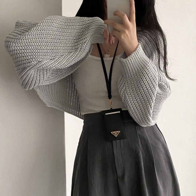 볼레로 패션가디건 3컬러 크롭기장 숏가디건 여성가디건 심플 볼륨소매 여자