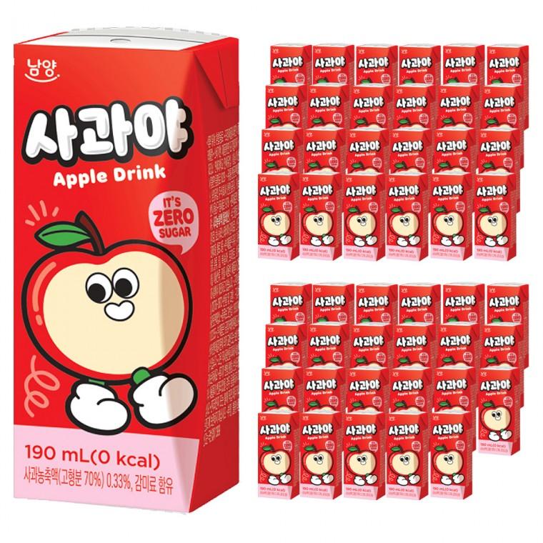 남양 사과야 제로 190ml x 48팩 (24팩 2박스)
