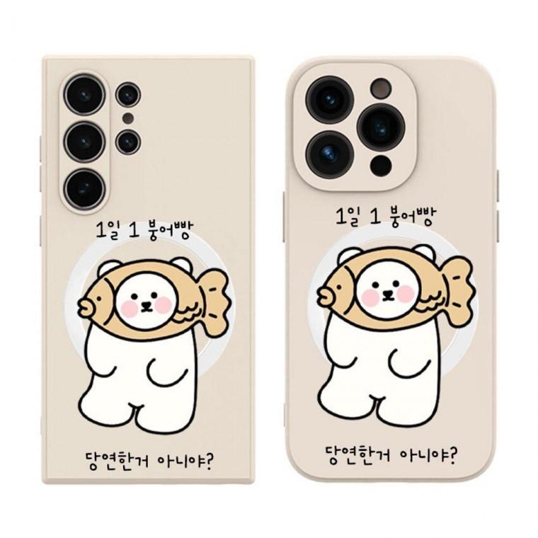 갤럭시S25엣지 붕어빵 곰돌이 맥세이프 케이스