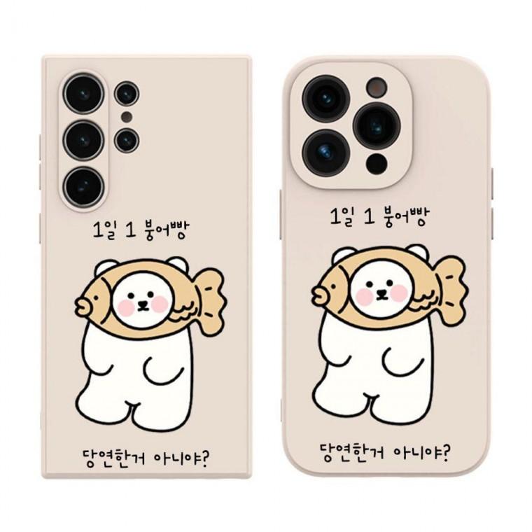 갤럭시S25엣지 붕어빵 곰돌이 패브릭 케이스