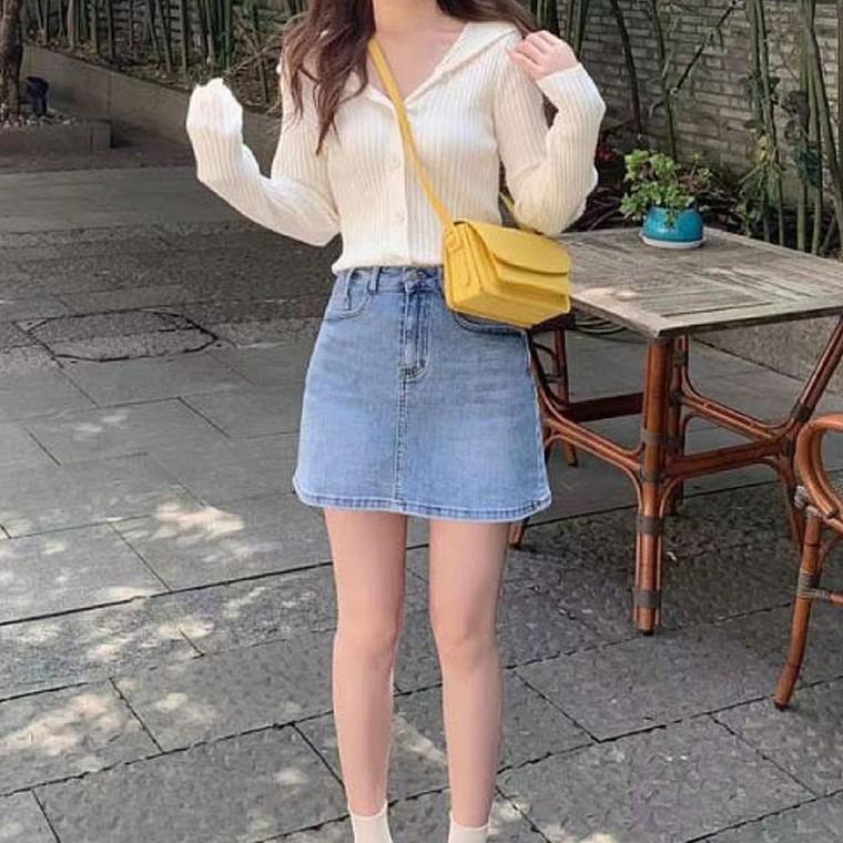 여자 크롭 후드 가디건 얇은 골지 긴팔 니트