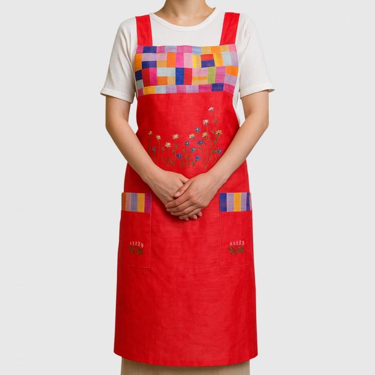 전통 한복 스타일 모시 앞치마 어린이집 선생님 보육교사