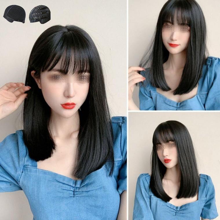 블랙 생머리 통가발 긴머리 여성가발 전체가발 여성 볼륨가발 여자가발 통가발 단발가발 패션가발 웨이브가