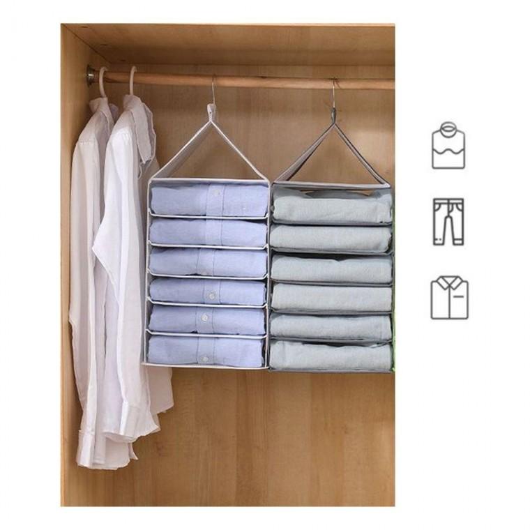 옷장행거 칸막이 수납포켓 벽걸이 접이식 6칸 먼지방지 정리함 포켓 방문 벽수납 관리 옷장칸막이