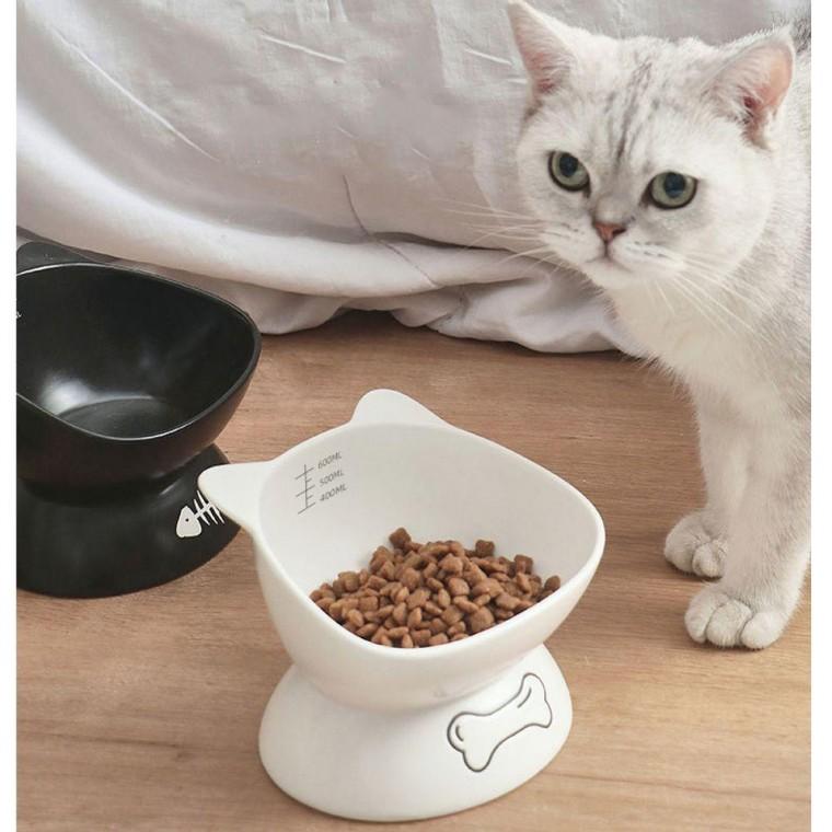 강아지 고양이 밥그릇 식기 애견용품 물그릇 세라믹 물 강아지 대형견밥 반려동물 굽높은 1구 식기 애견