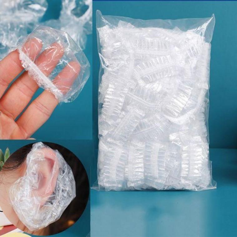 미용실 일회용 귀덮개 500매 방수 염색 귀비닐 이어캡 야워캡 귀덮개 일회용 용품 귀마개 비닐 셀프