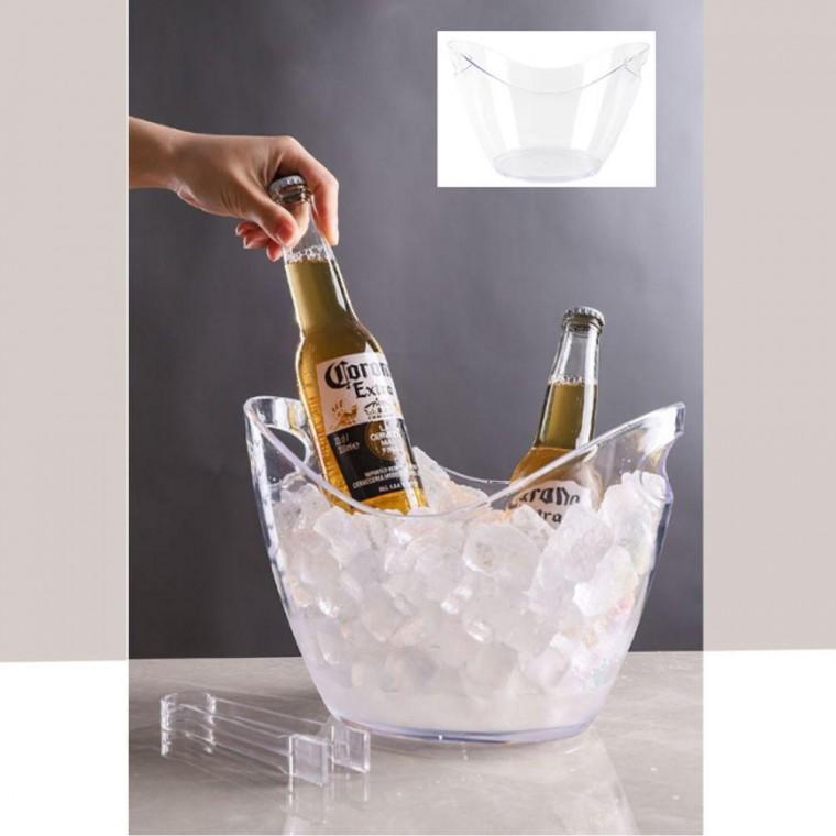 캠핑 투명 아이스버킷 8L 맥주 와인 샴페인 보냉 얼음 ICE 박스 보냉통 맥주 와인 클럽 얼음 쿨링통