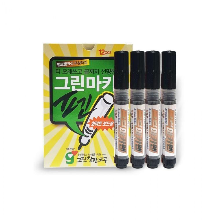 그린 마카펜 화이트보드 보드마카펜 1갑 12개입 4컬러