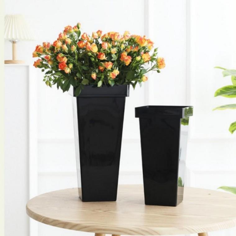 사각형 개업화분 꽃꽂이 생화보관통 바구니 화훼용품 플라스틱 꽂집 꽃통 대형 꽃병