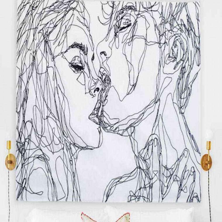 패브릭 벽 포스터 커플 대 인테리어패브릭