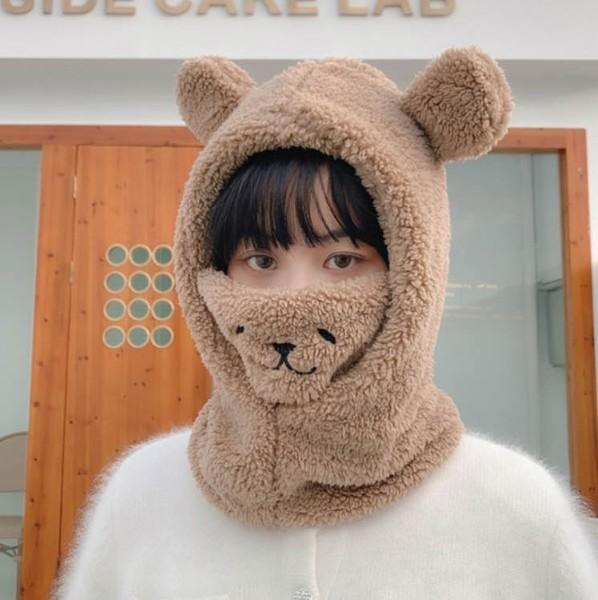 귀여운 동물 퍼모자 안감 겉감 모두 따듯한 뽀글이소재 귀덮는 마스크겸용 바라클라바