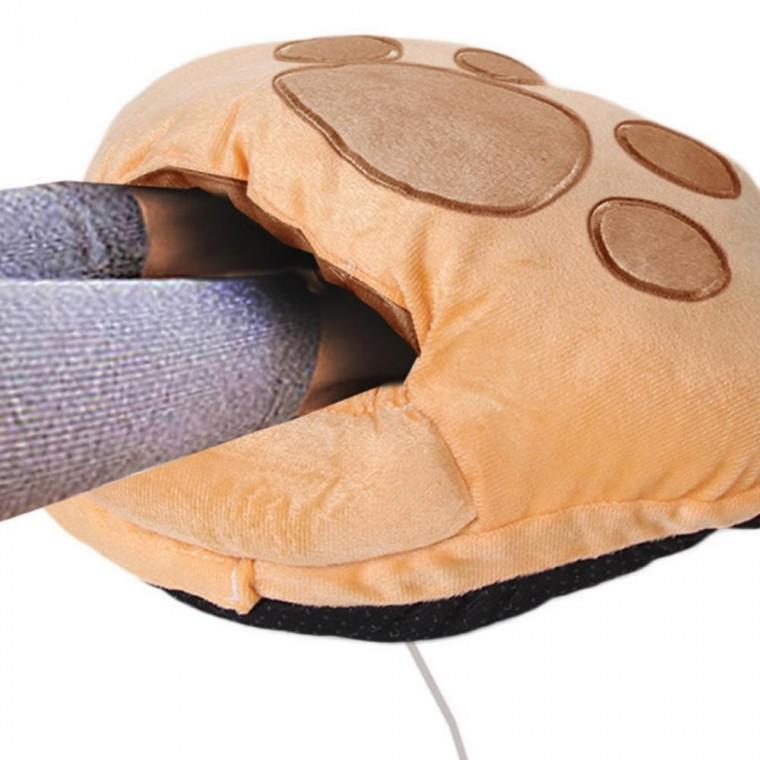 브라운 곰발바닥 발열쿠션 발난로 보온 USB 손난로 발열쿠션 발난로
