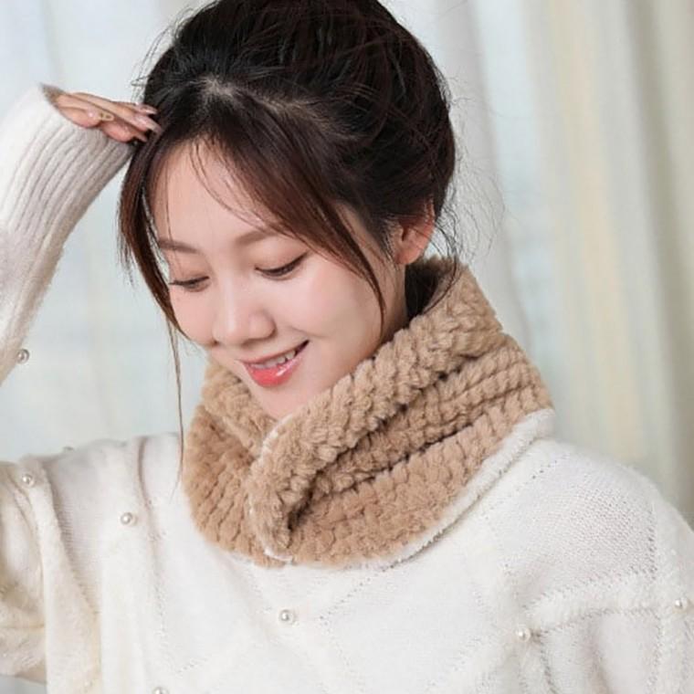 여자 겨울 부드러운 엠보싱 퍼 도톰한 겨울 방한 용품 목도리 넥워머