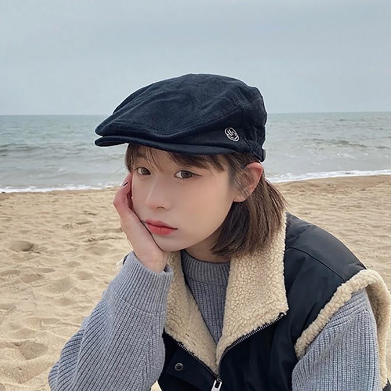 20대 30대 여자 외출 모자 스마일 포인트 코듀로이 패션 헌팅캡