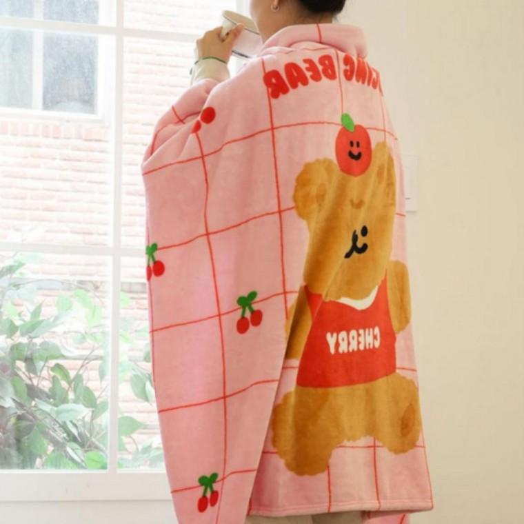 캐릭터 무릎담요 댄싱베어 담요 사무실 캠핑 차량 차박 카페 수험생 여행