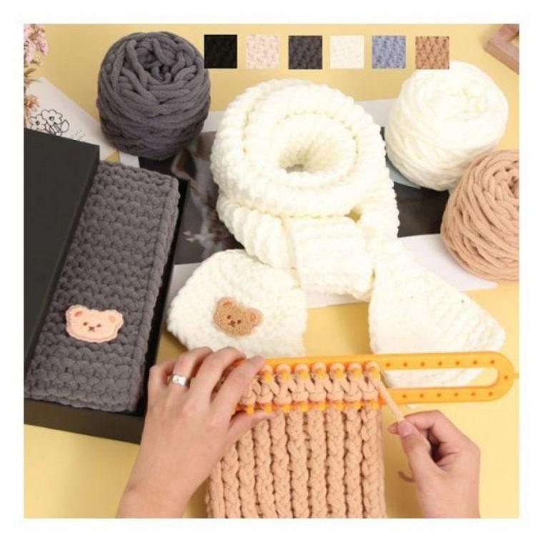 DIY 초보자 목도리 스카프 키트 수제 만들기 선물 뜨개실 인형실 코바늘실 손뜨개 털실