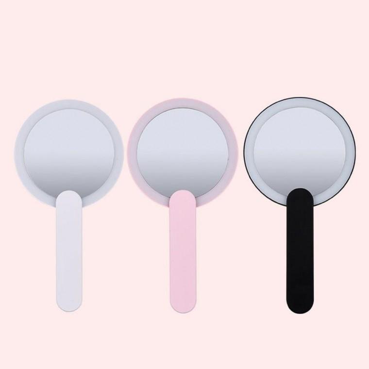 LED 화장 휴대 거울 메이크업 손거울 손잡이 조명 미니 폴딩 뷰티 미러 핸드 휴대용