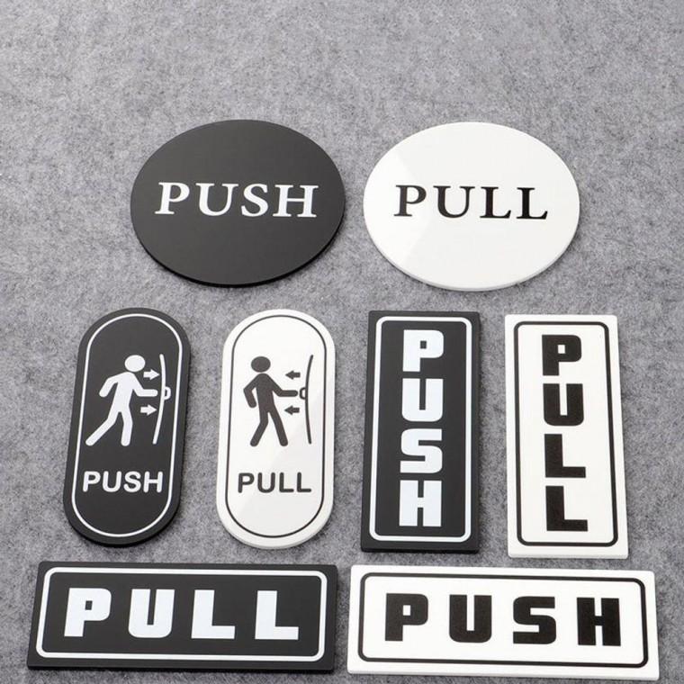 아크릴 출입문 표지판 PULL PUBH 문패 도어사인 표찰 가게 식당 입구 안내문 실내