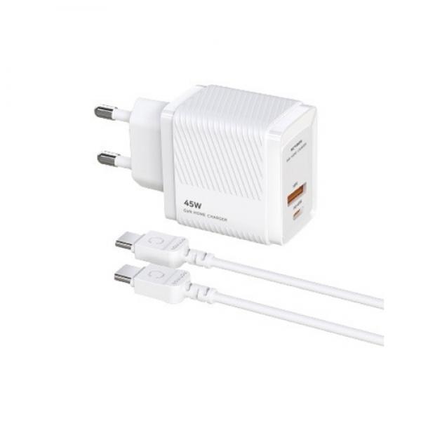 [액티몬] PD 45W GaN 초고속 충전기 화이트 M-PD45W-CU-T2 / 케이블포함