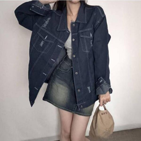 캐주얼 여성 청자켓 패션 데님 아우터 가을 간절기 겉옷 점퍼