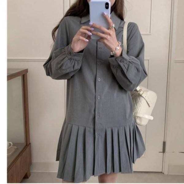 셔츠 데일리룩 미니원피스 패션 플 긴팔 가을 나들이 여자 데일리 간절기 하객룩