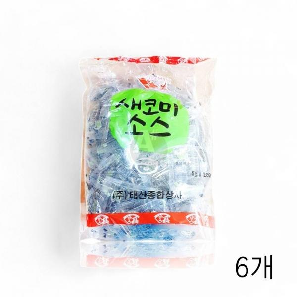맛미 일회용 새코미소스 1Kg (5gX200입) X 6개 업소용 식당용식자재 액상소스